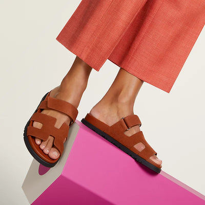 Hermes - Sandales Chypre Marron muscavado